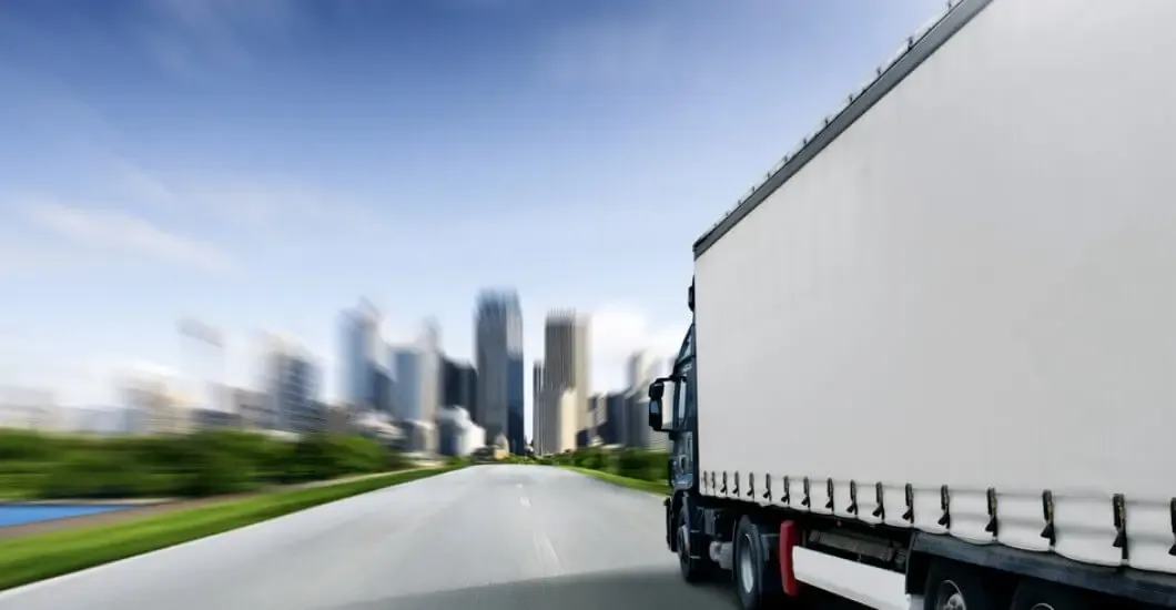Interstate removalists truck on the highway to Brisbane