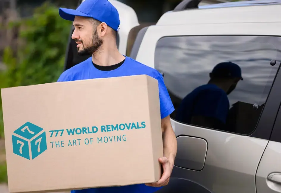 Commercial removalists Wollongong carrying a 777 World Removals box