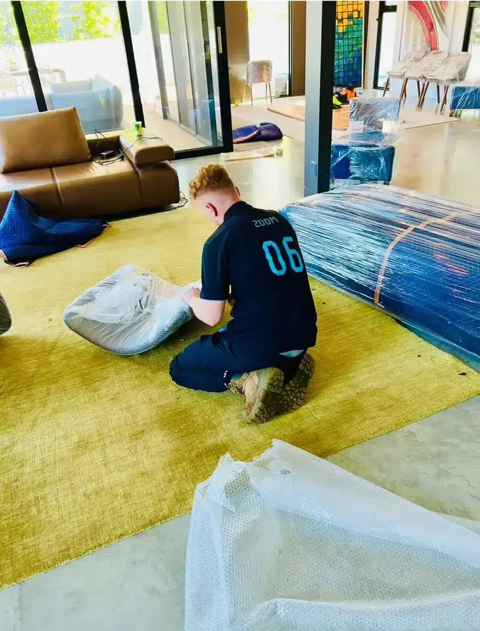 Furniture wrapped before a move from Wollongong to Sydney